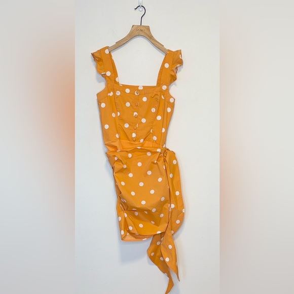 FOR LOVE & LEMONS TANGERINE AUBURN SARONG MINI DRESS , sz : medium - Picture 5 of 15